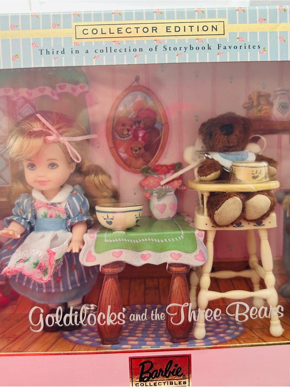 Barbie Collector's Edition Goldilocks & Three Bears Pink & Green Doll Playset